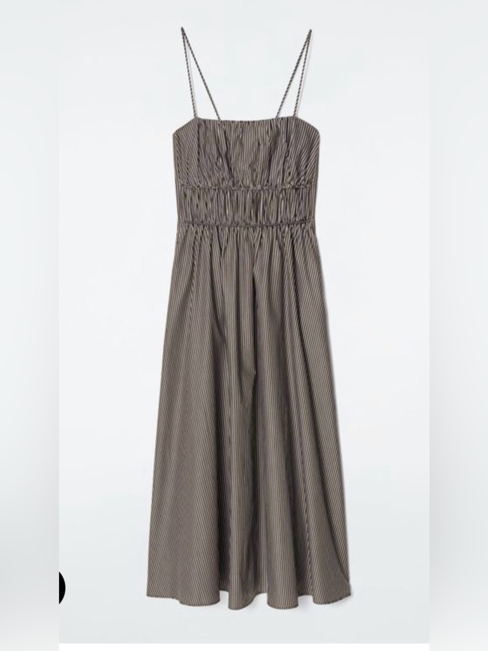 Cos Brown and White Striped Poplin Midi, 12